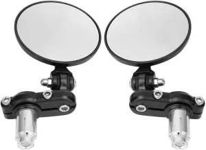 1 Pair Rearview Mirror,Aluminum Alloy Retro Rotatable Handle Bar End Rearview Mirror for Motorcycle Electrombile Electric Modification Accessories