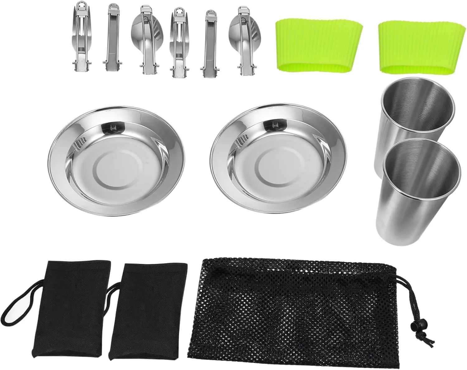 1 Set Portable Stainless Steel Cutlery Set for Outdoor Dining and Camping Lightweight and Convenient Utensil Kit Resistant Dinnerware for Travel and Picnics