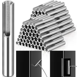 100 Pack 316 Stainless Steel 1/8" Invisible Cable Railing Kit Invisible Terminal Toggle Anchor Angle Stainless Steel Adjustable Cable Railing for Metal Railing Corner Post and Wall Post