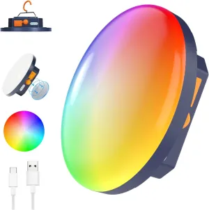 10000mAh Rechargeable 3000LM Tent Light Camping Light, 6500K 24Hours Long Play Time , Outdoor Night Market Light Night Fishing Light Emergency Lights for Hurricane Tsunami disasters (Colorful)