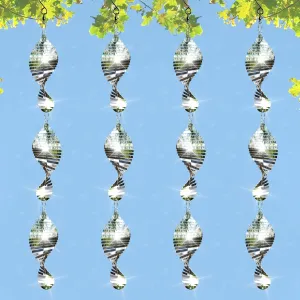 12 PCS Stainless Steel Bird deterrents for Outside,3D Bird Scarer Discs Set Pigeon Deterrent,Bird reflectors to Keep Birds Away Woodpecker Deterrent for House,Crow Deterrent