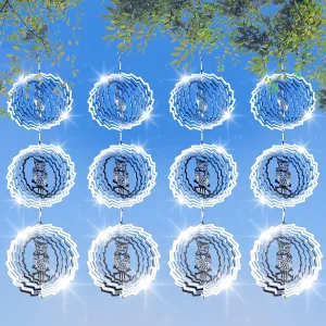 12 PCS Stainless Steel Bird deterrents for Outside,3D Bird Scarer Discs Set Pigeon Deterrent,Bird reflectors to Keep Birds Away Woodpecker Deterrent for House,Crow Deterrent