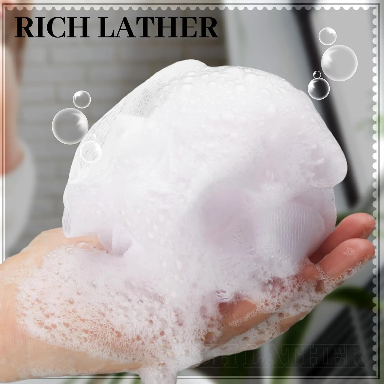 12 Pcs Travel Size Loofah Individually Wrapped, Small Shower Puff Bath Sponge Pouf Ball Bulk Mesh Bath Puff Mini Loofah Sponge with Case Bulk for Shower Care(White)