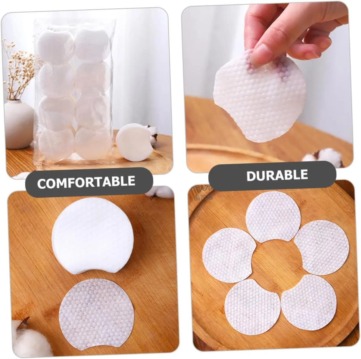 1200pcs Thick Makeup Pads Disposable Cosmetic Face Cleansing Pads Non-Woven Design for Makeup Removal Soft Supple Facial Cleaning Tools