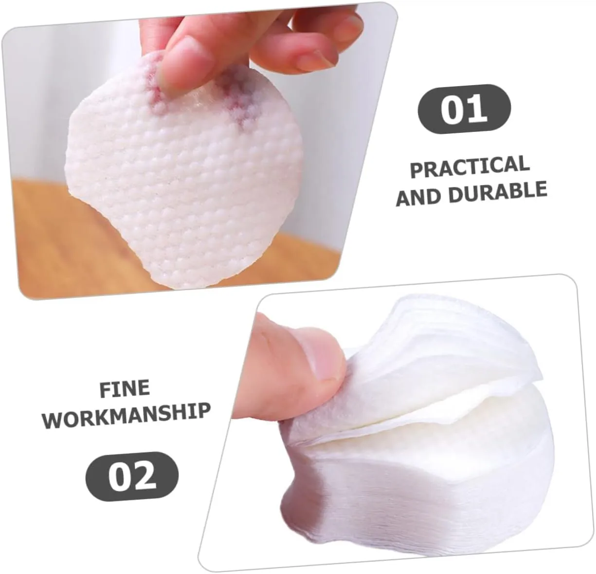 1200pcs Thick Makeup Pads Disposable Cosmetic Face Cleansing Pads Non-Woven Design for Makeup Removal Soft Supple Facial Cleaning Tools