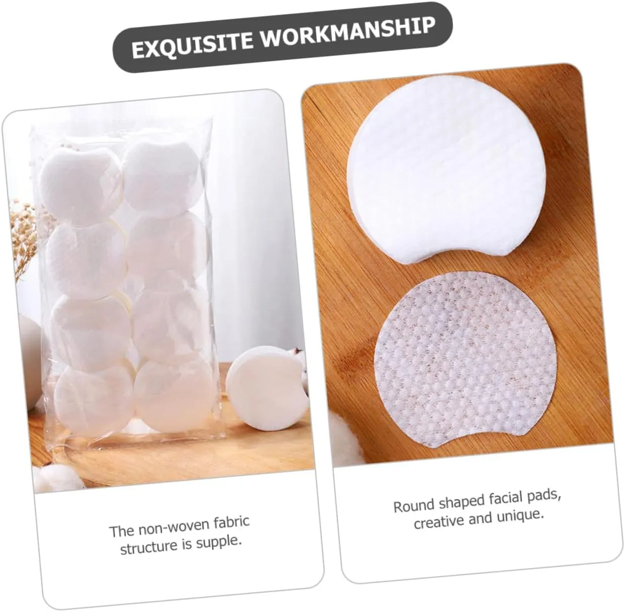 1200pcs Thick Makeup Pads Disposable Cosmetic Face Cleansing Pads Non-Woven Design for Makeup Removal Soft Supple Facial Cleaning Tools