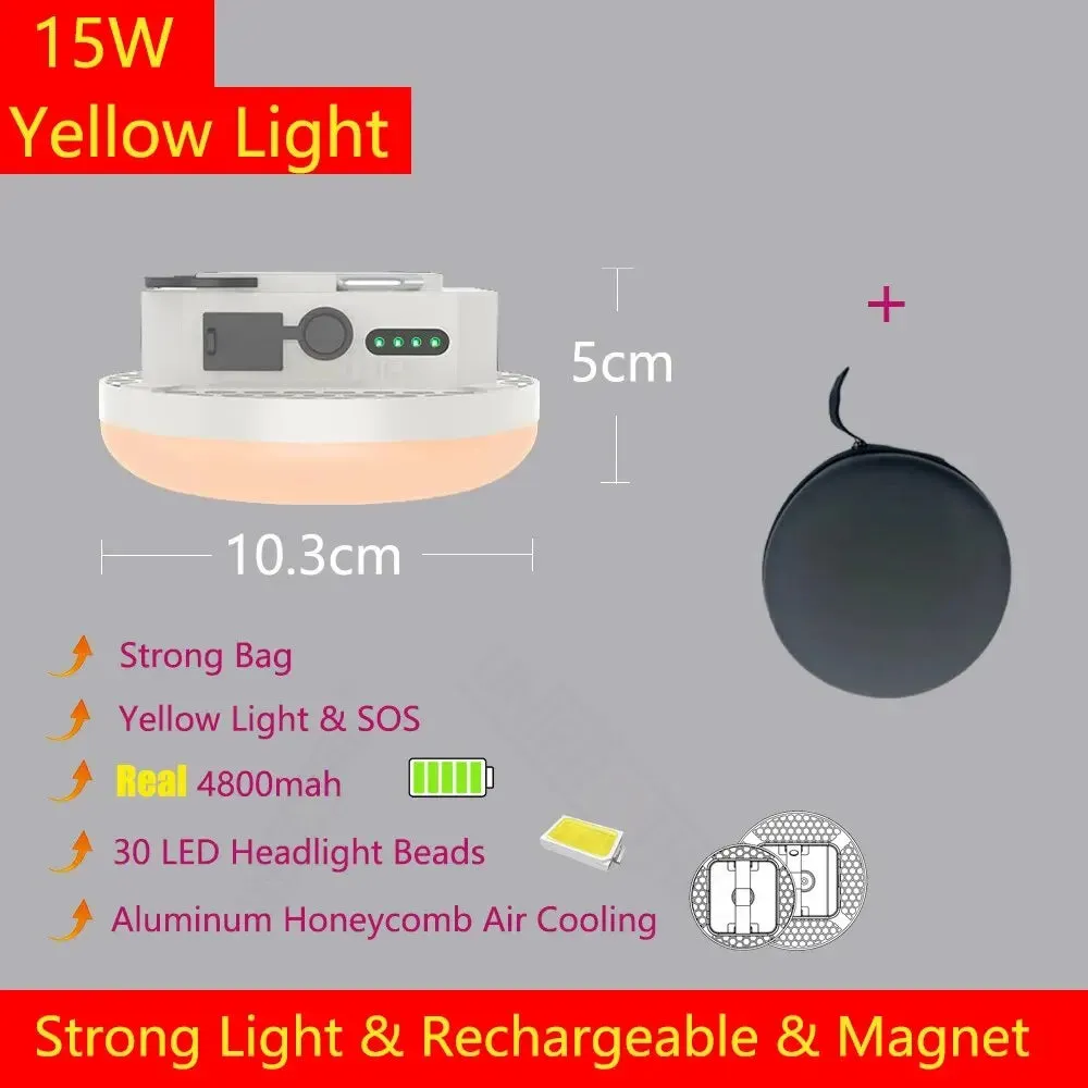 13500mAh Rechargeable LED Camping Lantern, Magnetic Portable Flashlight, Remote Control Tent Light, Carry Case Included