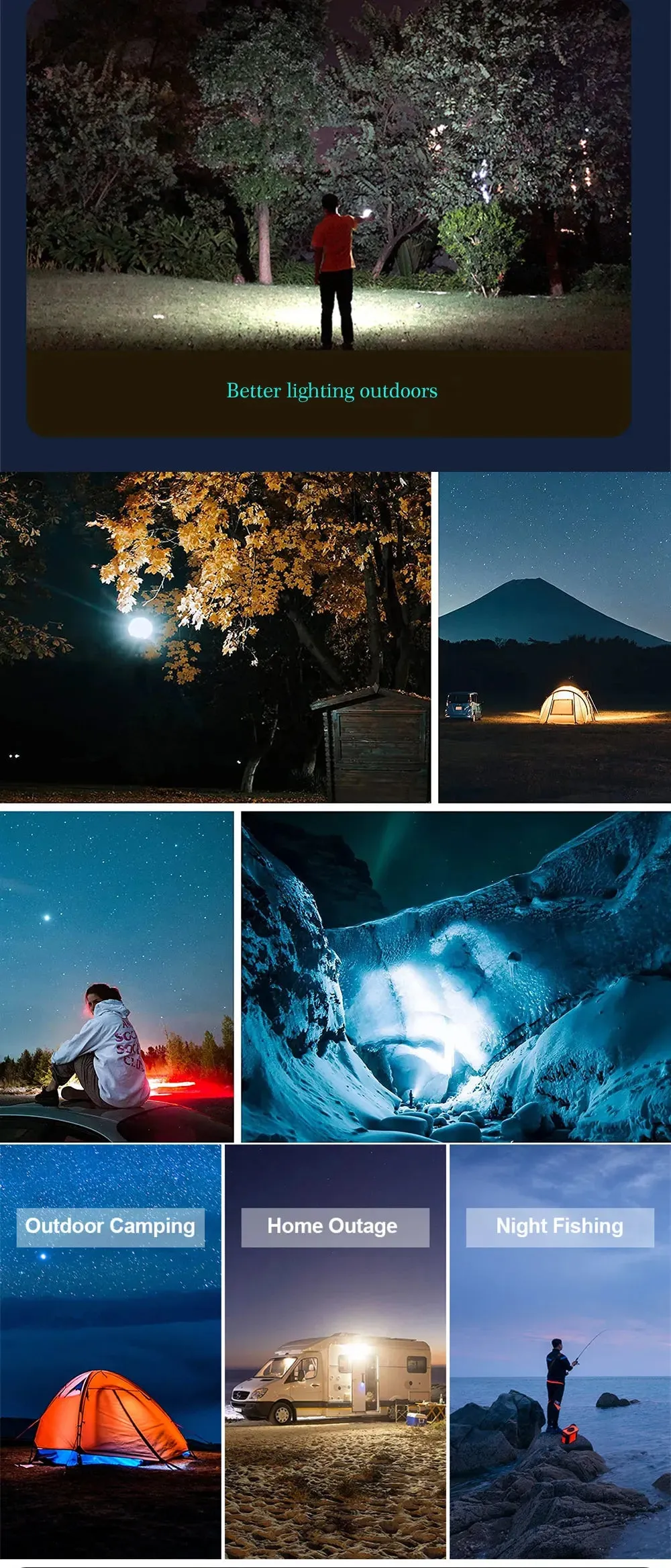 13500mAh Rechargeable LED Camping Lantern, Magnetic Portable Flashlight, Remote Control Tent Light, Carry Case Included