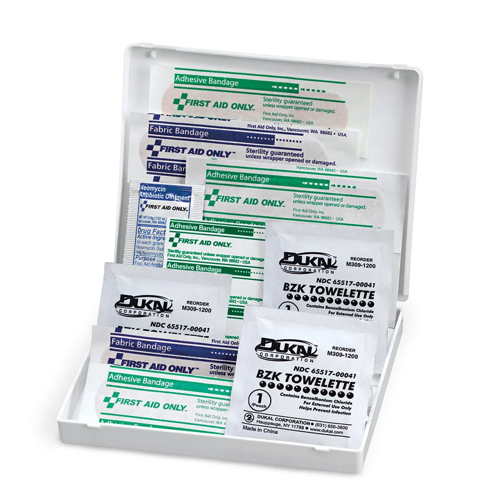 16 Piece Travel First Aid Kit, Plastic Case