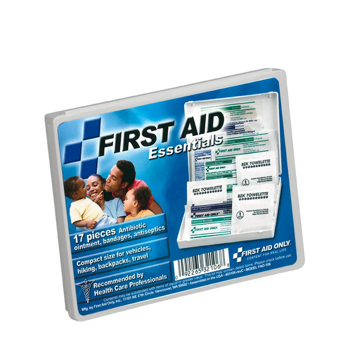 16 Piece Travel First Aid Kit, Plastic Case