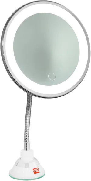 1Pc LED Makeup Mirror with Light Magnification Cosmetic Mirror Durable Portable Design with Suction Cup USB Rechargeable for Home and Travel Use