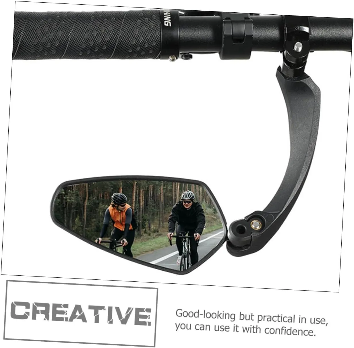 1pc Rotatable Bike Mirror Rearview Mirror for Mountain Easy Installation High-brightness Reflective Design Right-side Handlebar Compatible