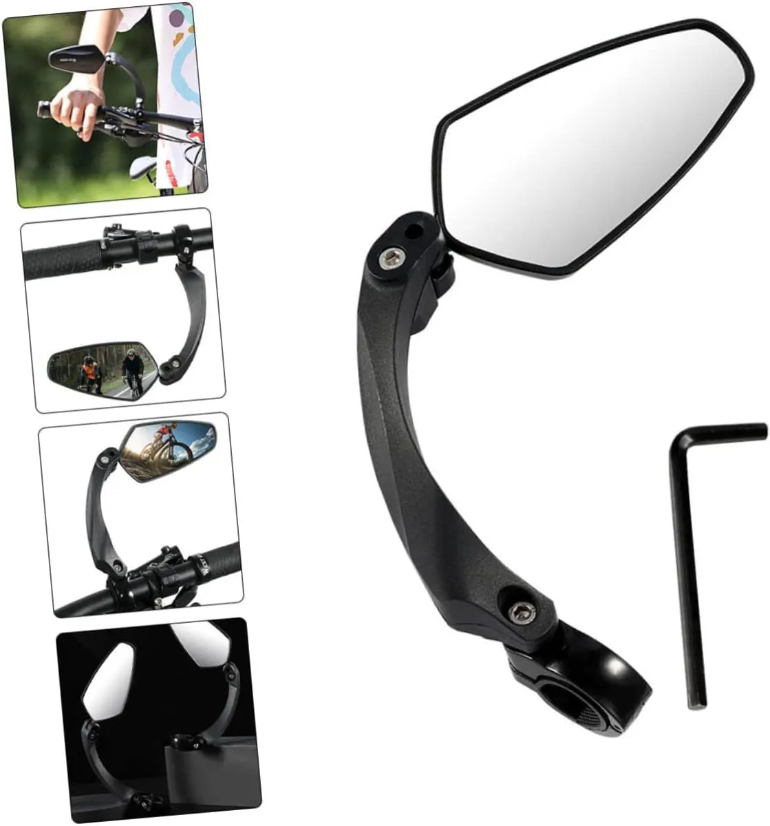 1pc Rotatable Bike Mirror Rearview Mirror for Mountain Easy Installation High-brightness Reflective Design Right-side Handlebar Compatible
