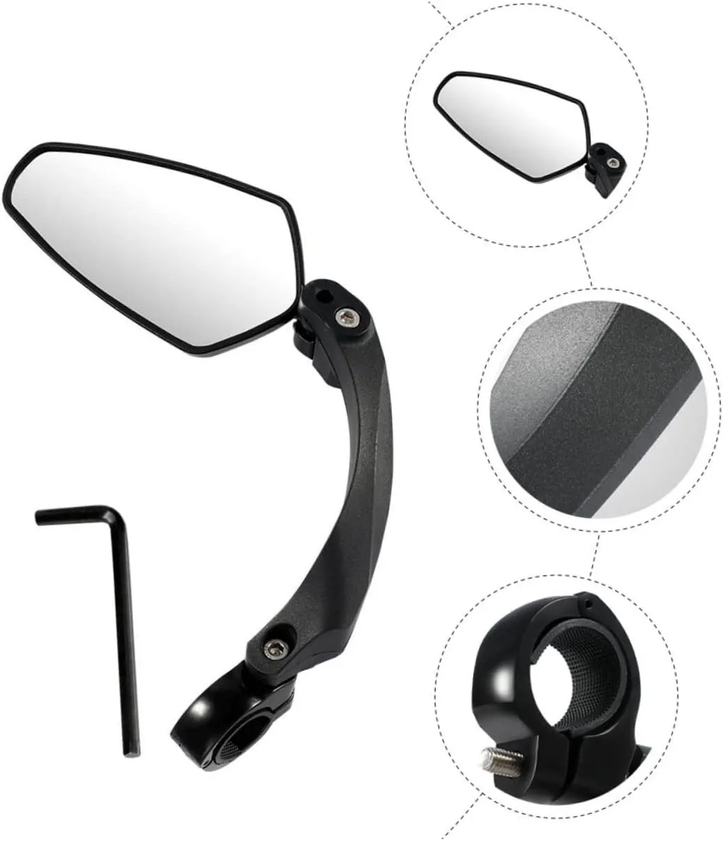 1pc Rotatable Bike Mirror Rearview Mirror for Mountain Easy Installation High-brightness Reflective Design Right-side Handlebar Compatible