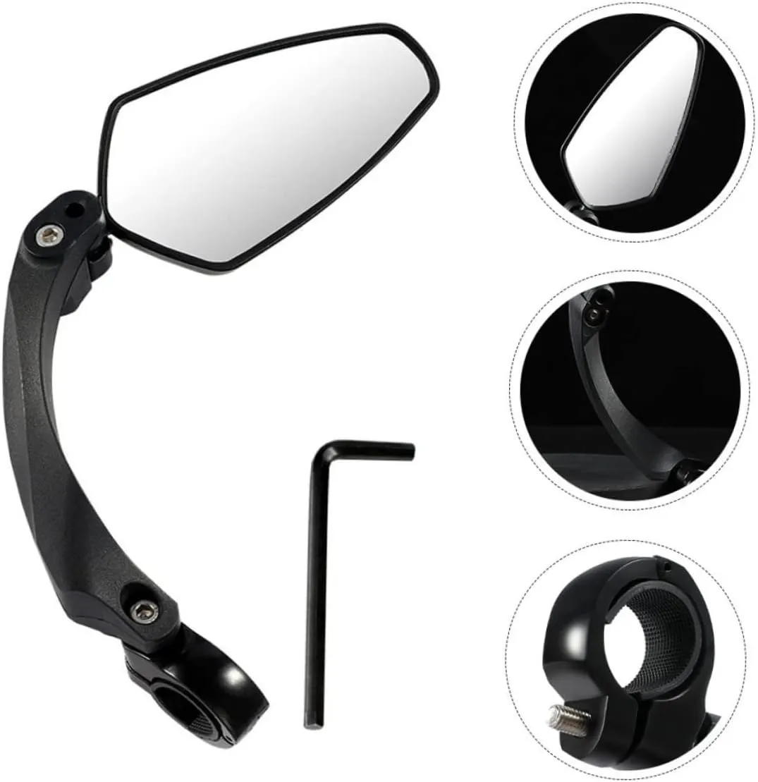 1pc Rotatable Bike Mirror Rearview Mirror for Mountain Easy Installation High-brightness Reflective Design Right-side Handlebar Compatible