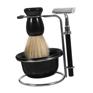 1set Men Manual Shaving Kit Set Includes Shaving Brush Bowl Stand and for Precision Grooming Ergonomic Design Easy to Use for