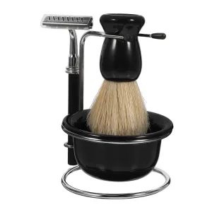 1set Men Shaving Kit Set Manual Package Shaving Brush Bowl Stand Comfortable Efficient Grooming for All Skin Types
