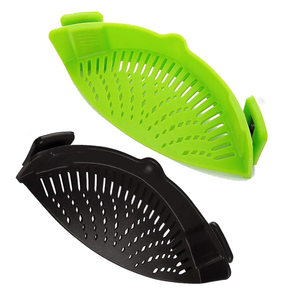 2-Pack: Easy Snap On Heat Resistance Silicone Kitchen Strainer