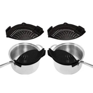 2-Pack: Easy Snap On Heat Resistance Silicone Kitchen Strainer