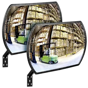 2 Pcs Acrylic Garage Parking Mirror 24" x 15" Convex Security Mirror Rectangular Convex Corner Mirror Blindspot Mirror with Protective Film for Driveway Traffic