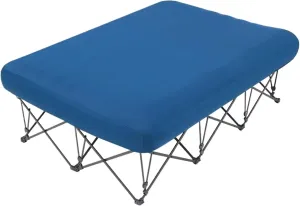 2 Person Camping Cot, Folding Camping Bed with Inflatable Air Mattress and Carry Bag (not Included The Airpump)(Dark Blue-Queen)