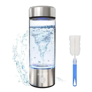 2025 Hydrogen Water Bottle, Portable Hydrogen Water Bottle Generator w SPE/PEM Tech, Rechargeable Hydrogen Water Ionizer Machine, Rich Water Maker Cup Glass Bottles for Exercise, Office, Gift
