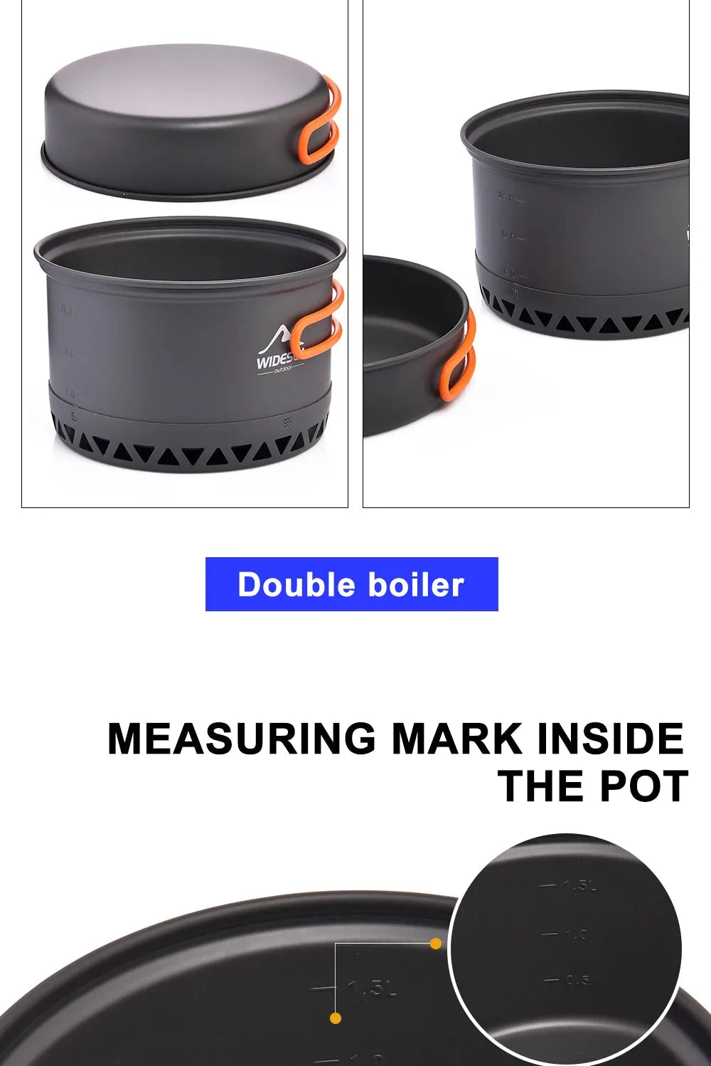 2.3L Camping Cookware Set – Outdoor Pot & Kettle for Travel, Hiking, and Cooking