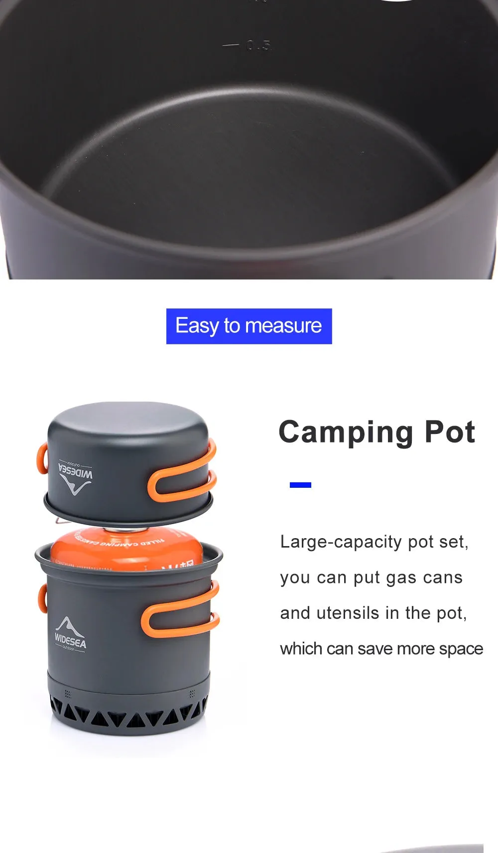 2.3L Camping Cookware Set – Outdoor Pot & Kettle for Travel, Hiking, and Cooking