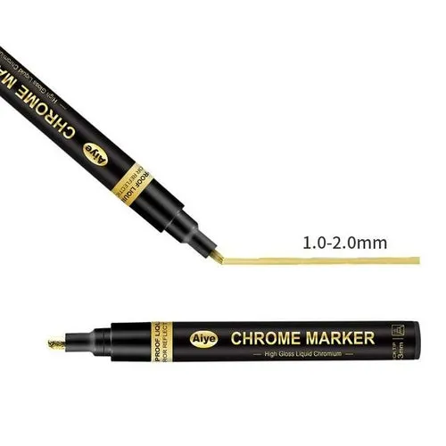 3color Mirror Marker Diy Reflective Paint Pen Gold Silver Copper