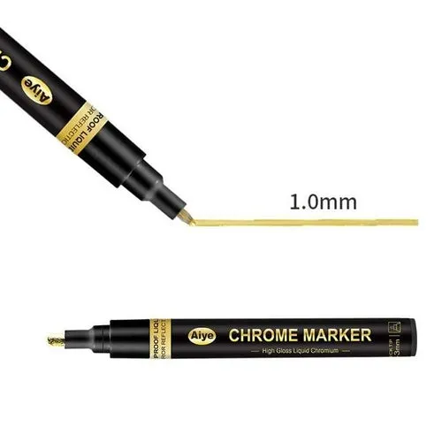 3color Mirror Marker Diy Reflective Paint Pen Gold Silver Copper