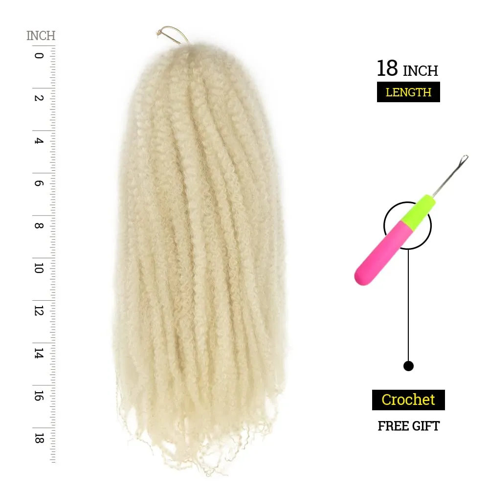 3Packs Marley Braiding Hair 18Inch Afro Marley Hair For Twists Synthetic Kinky Braiding Hair Extensions (613)