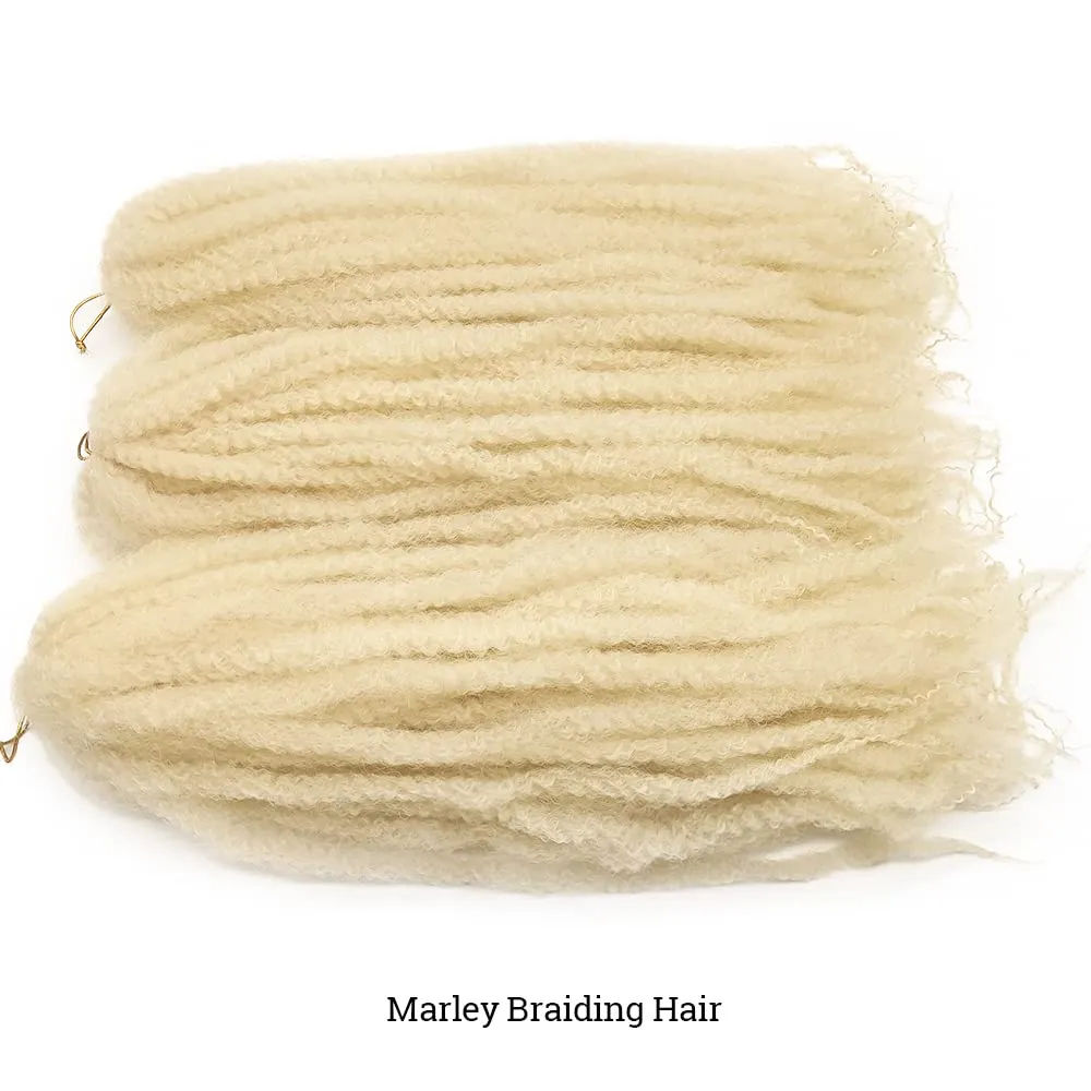 3Packs Marley Braiding Hair 18Inch Afro Marley Hair For Twists Synthetic Kinky Braiding Hair Extensions (613)