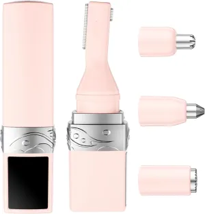 4-in-1 Electric Dermaplane Razor for Women Face Dermaplaning Tool Kit Face Razors Shaver Nose Hair Trimmer & Eyebrow Razor Body Facial Hair Removal Device Portable Mini Travel Size