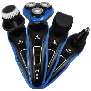 4 in 1 Electric Razors for Men, Rechargeable Electric Shaver for Wet and Dry Shaving with Cordless Beard Trimmer, Nose Hair Trimmer, Cleaning Brush