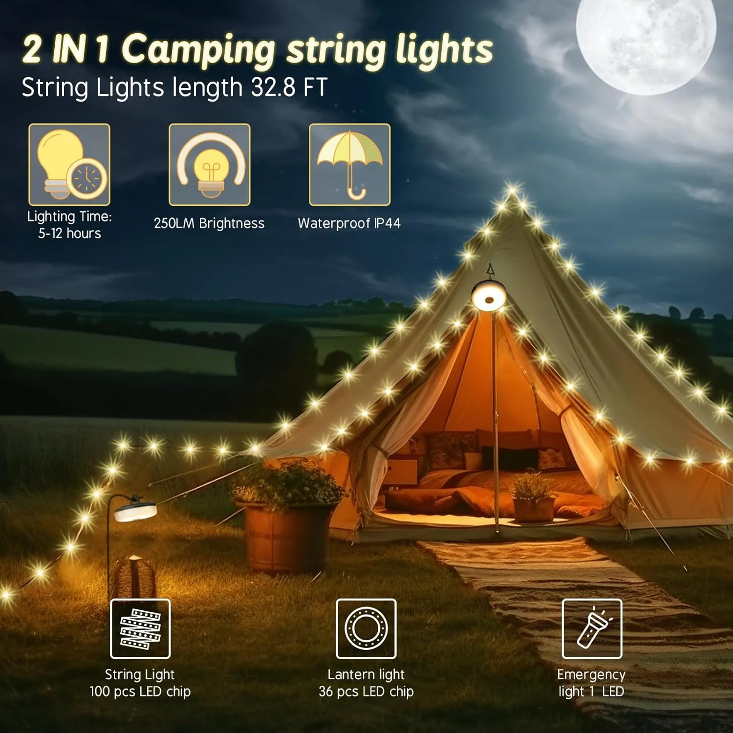 4-in-1 Lights Camping String Buy-one-get-one Summer special
