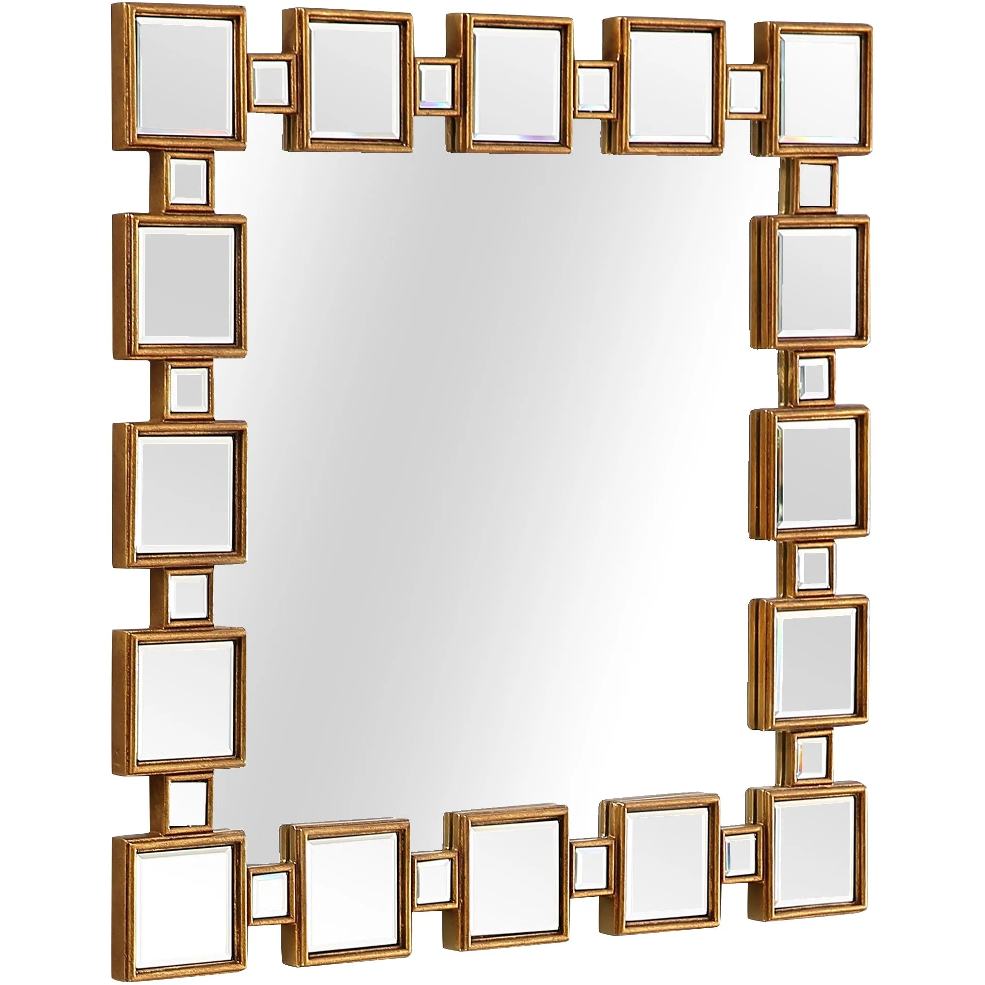 43" Gold And Silver Mirrored Glass Console Table