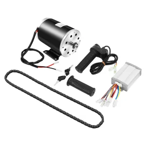 48V 1000W Brush Motor Kit for E-Bike & Scooter, 3000RPM Brushed DC Electric Motor with Controller, LCD Throttle, T8F Chain & Lockable