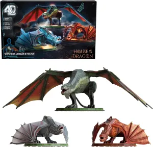 4D Build, House of the Dragon Dragon 3-Pack 3D Model Kit, Game of Thrones Collectibles & Desk Décor, Adult Puzzle, Building Toys, 3D Puzzles for Adults & Teens, 350 Pieces, for Ages 12 & Up