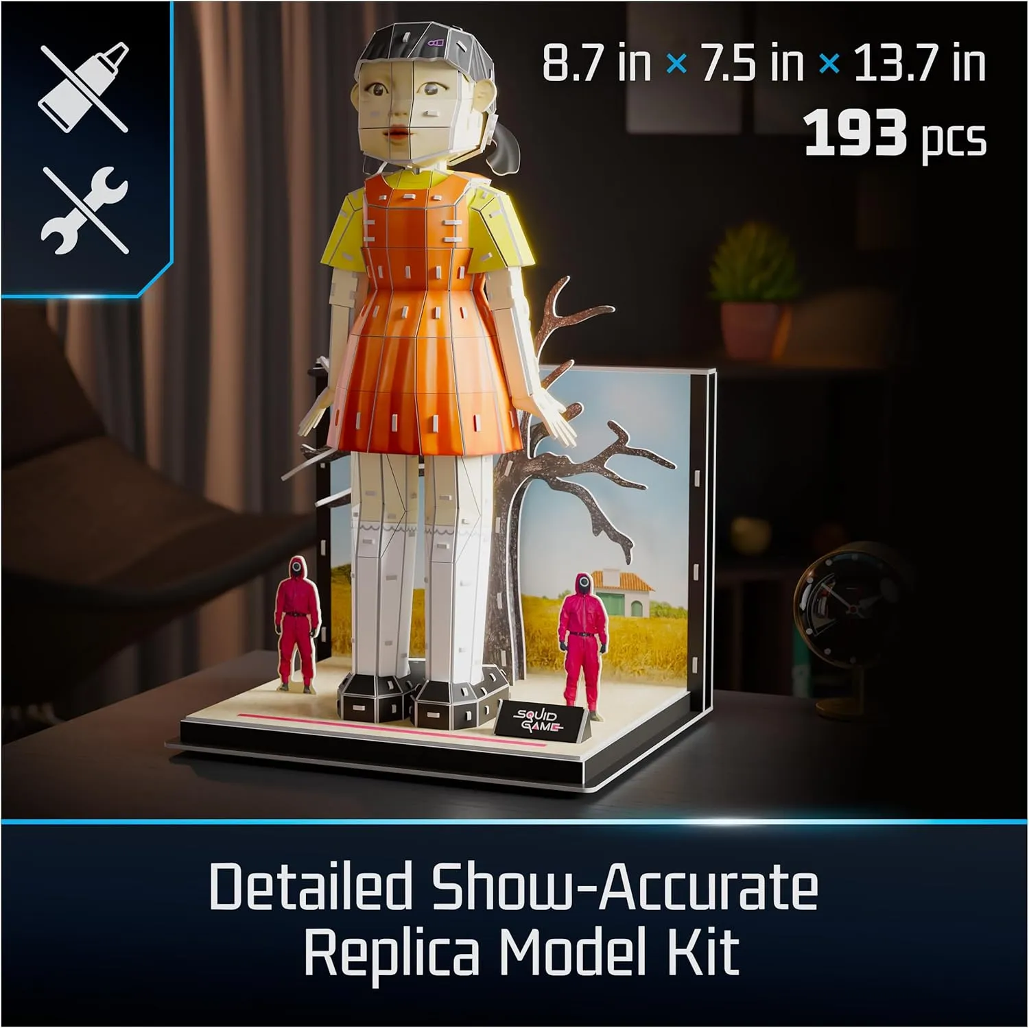 4D Build, Squid Game Young Hee Doll 3D Model Kit, Collectibles & Desk Décor, Building Toys, 193 Pieces, for Ages 12 & Up