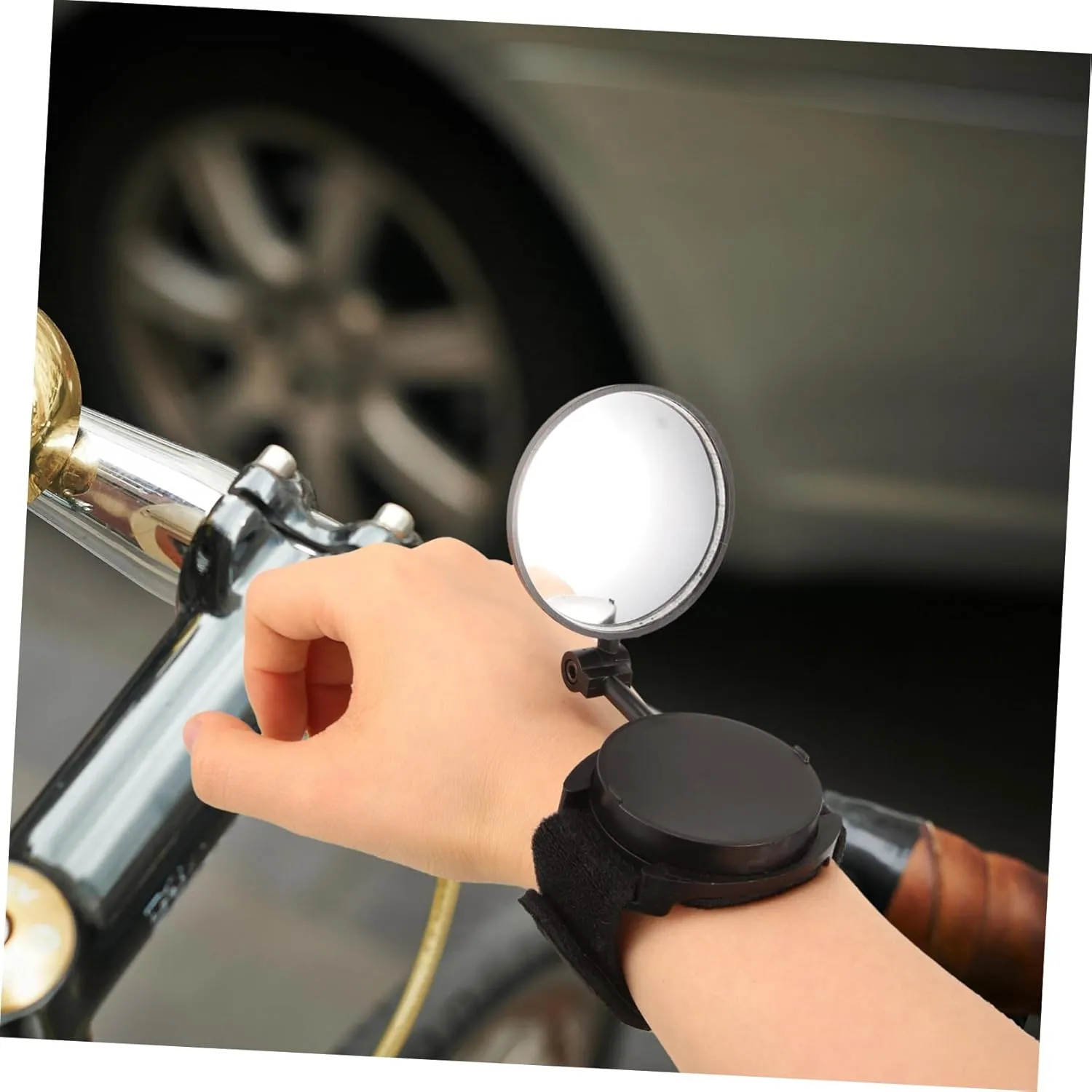 4pcs Bike Rear View Wristband Mirror Rotating Cycling Reflective Wrist Wear for Mountain and Road Portable Safety Accessory for Enhanced Visibility