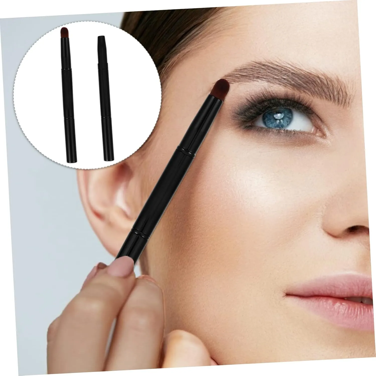 4pcs Double-ended Angled Eyebrow Brush Soft Makeup Tool for Precise Application for Eyebrows and Eyeshadow Portable Design Use