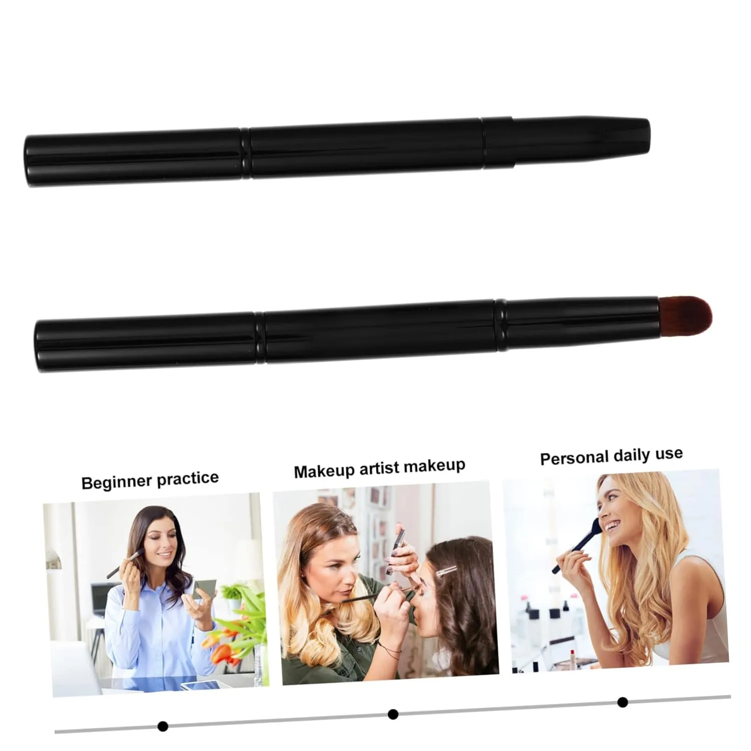 4pcs Double-ended Angled Eyebrow Brush Soft Makeup Tool for Precise Application for Eyebrows and Eyeshadow Portable Design Use