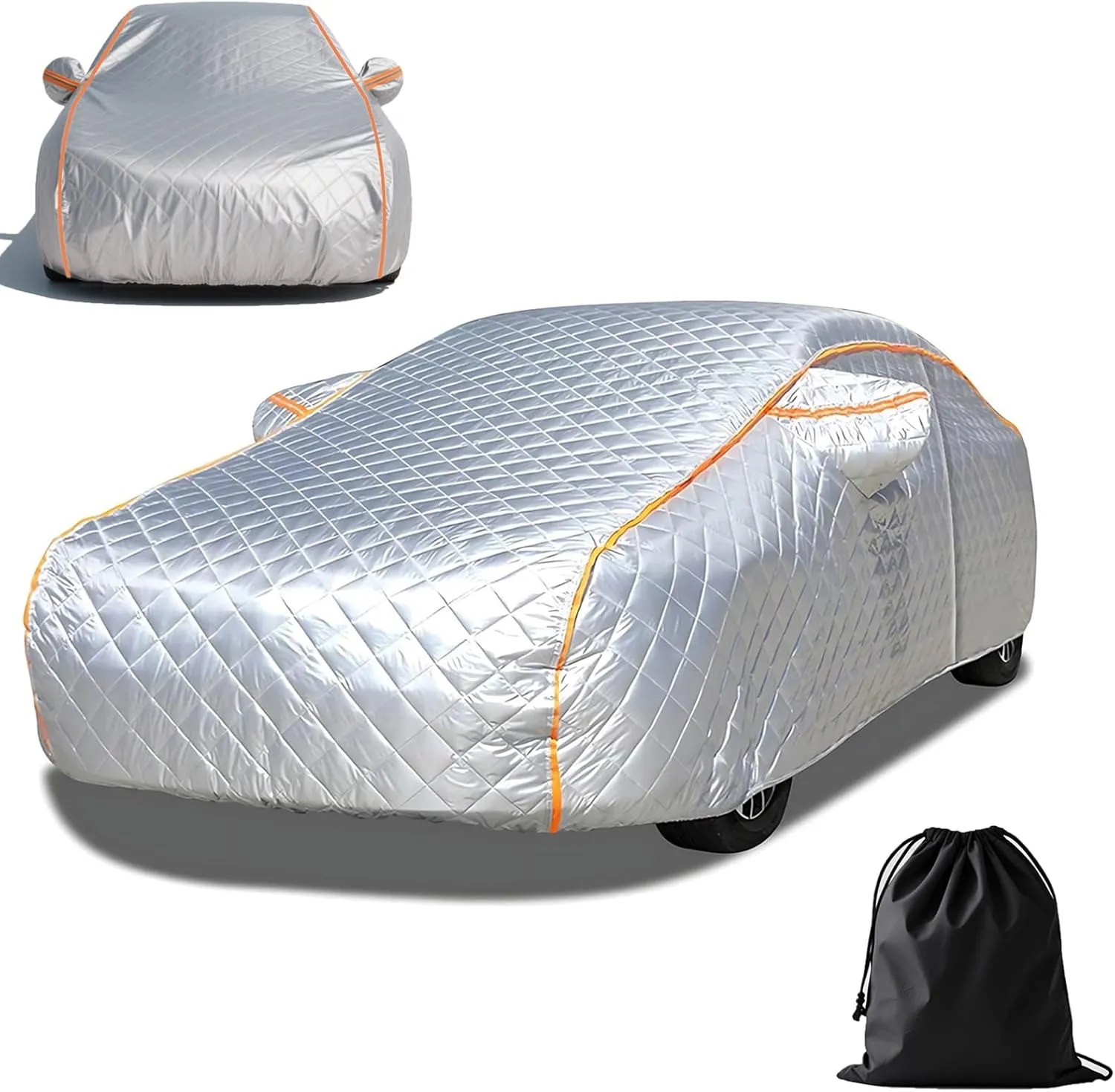5 Layers Anti-Hail Car Cover Waterproof All Weather for Automobiles,Car Covers with Reflective Strips Fit for Truck (Custom Fit,Silver)
