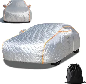 5 Layers Anti-Hail Car Cover Waterproof All Weather for Automobiles,Car Covers with Reflective Strips Fit for Truck (Custom Fit,Silver)