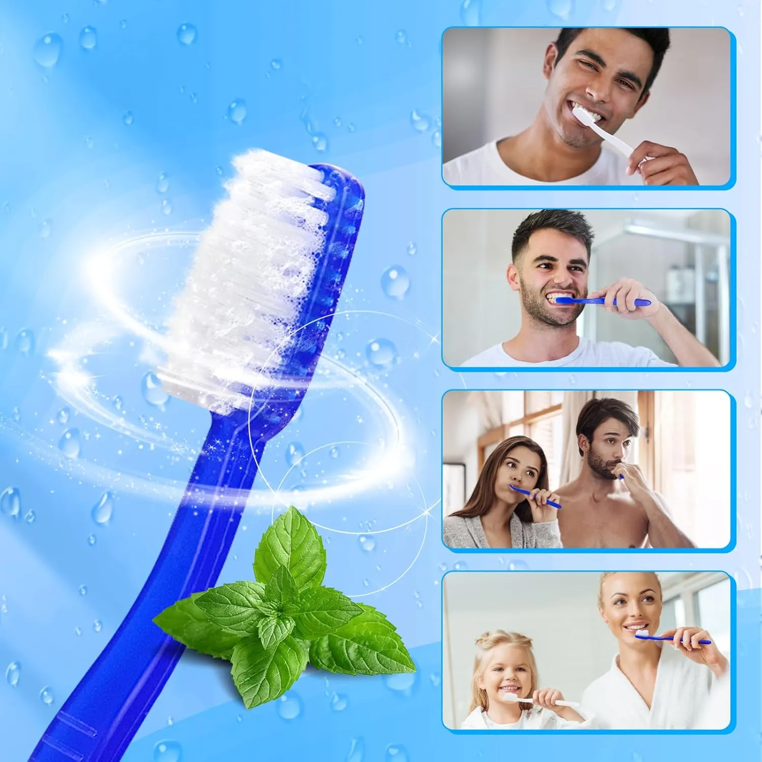 50 pcs Prepasted Disposable Toothbrushes Bulk Individually Wrapped Pre Pasted Soft Toothbrush, Single Use Travel Toothbrushes for Homeless Camping Travel