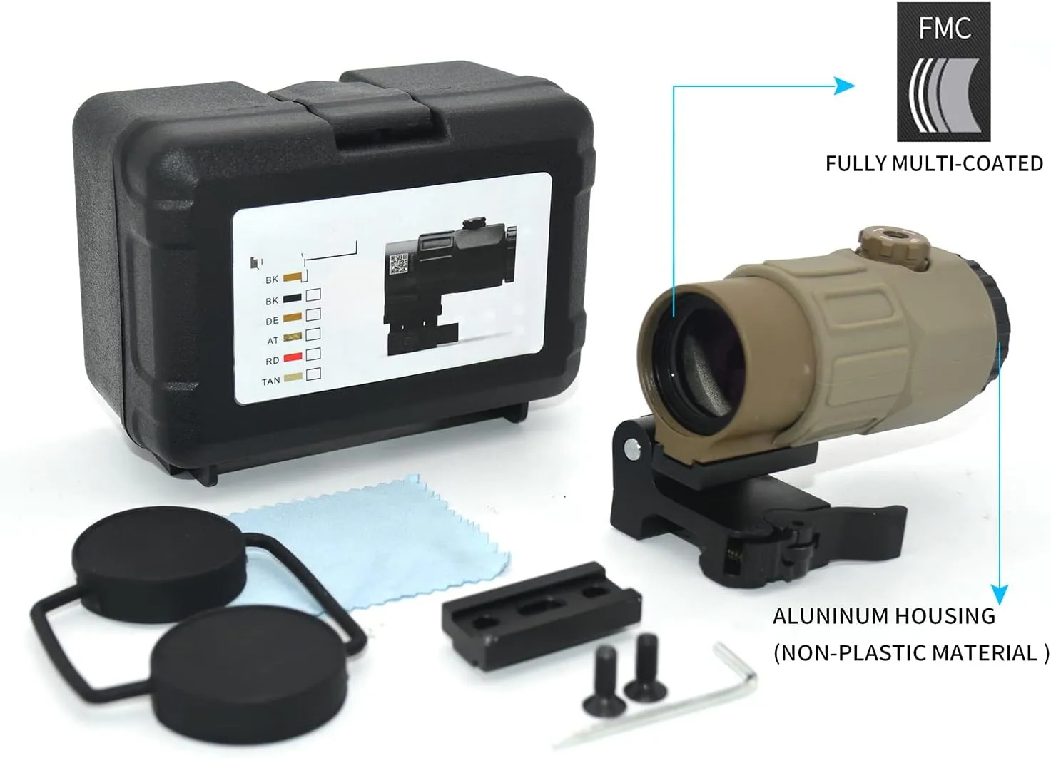 558 Holographic Sight and G45 5X Magnifying Glass Combo, Red and Green Dot Reflex Scope, Installation Special Quick Detachable Mount, for 20mm Rail