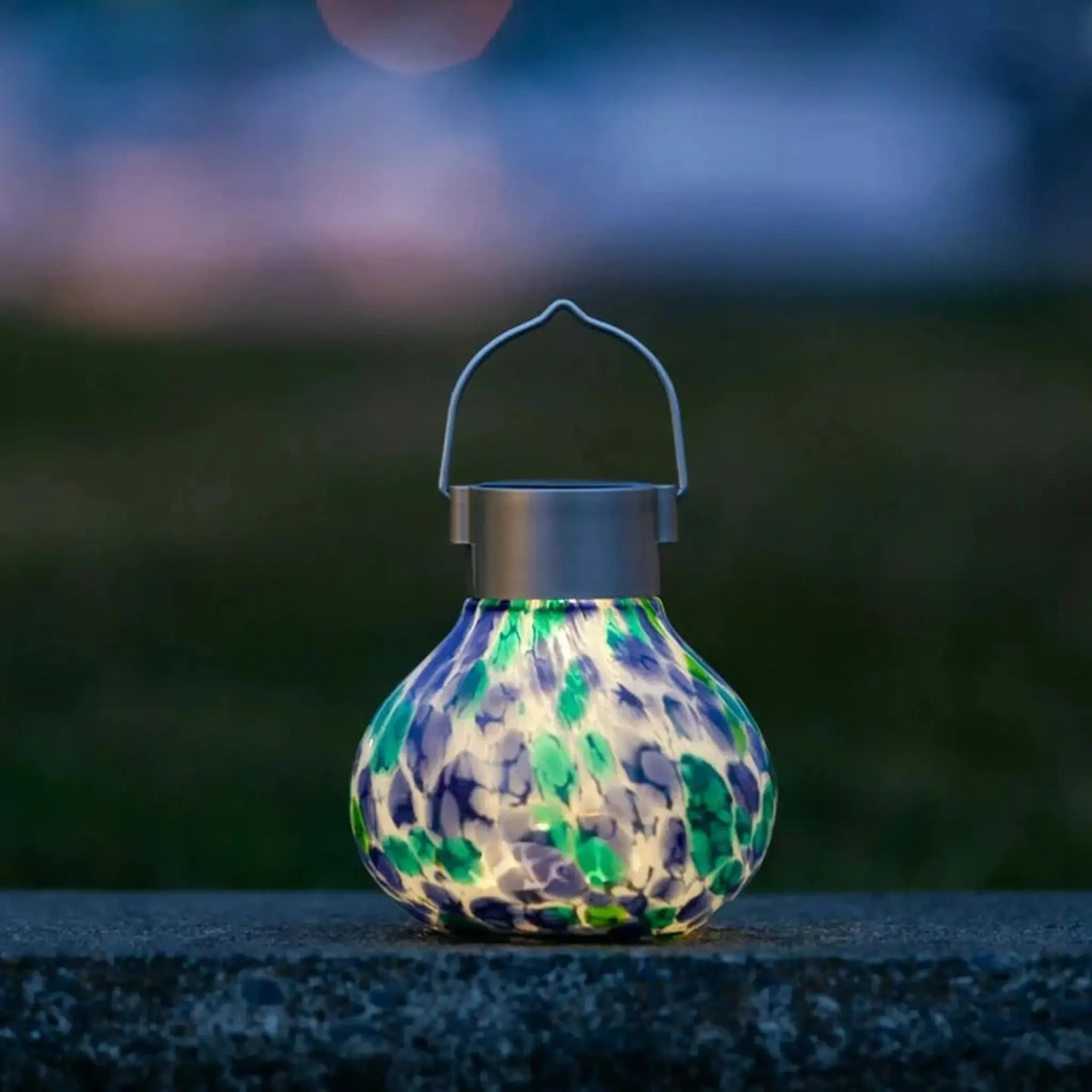 5" Handblown Glass Lantern