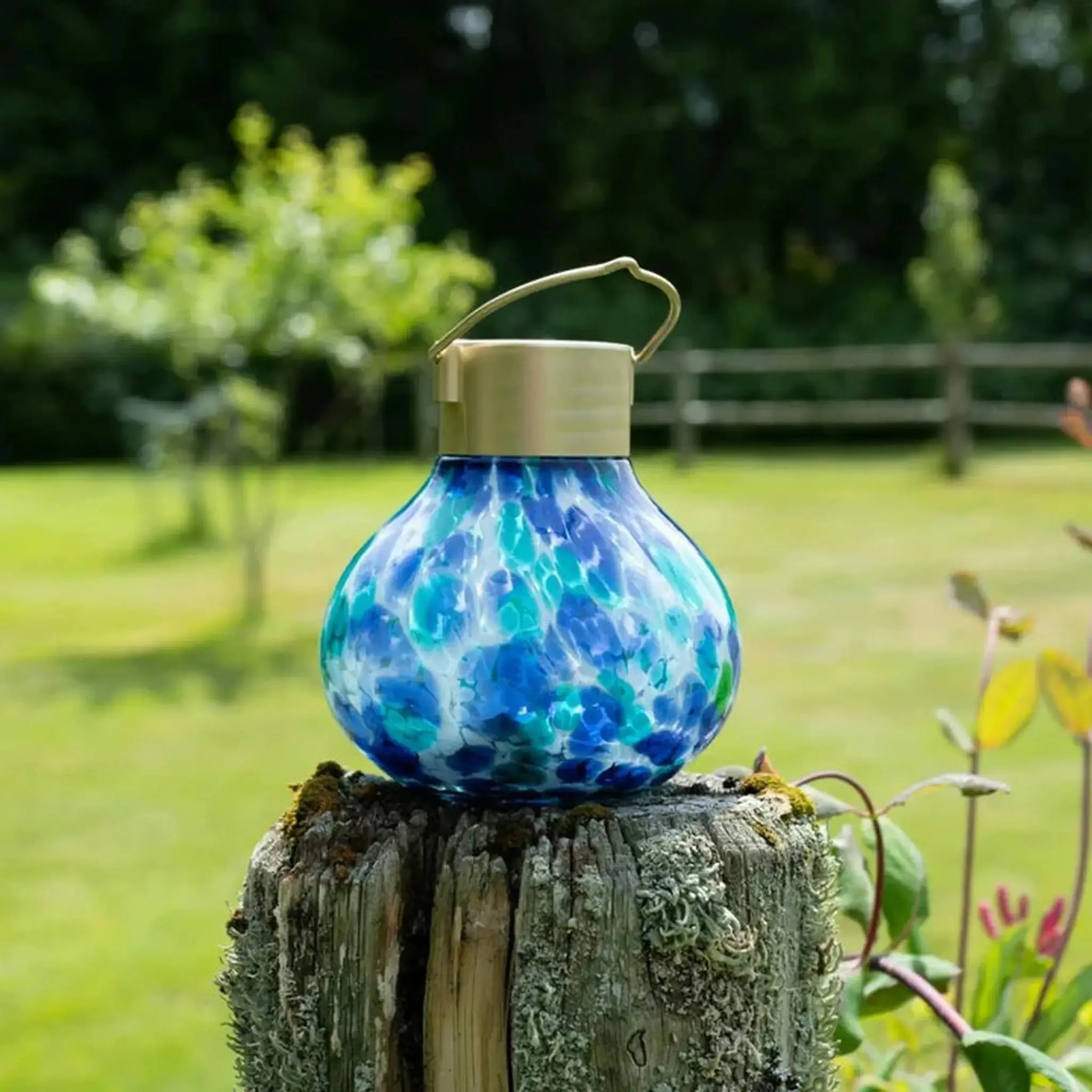 5" Handblown Glass Lantern