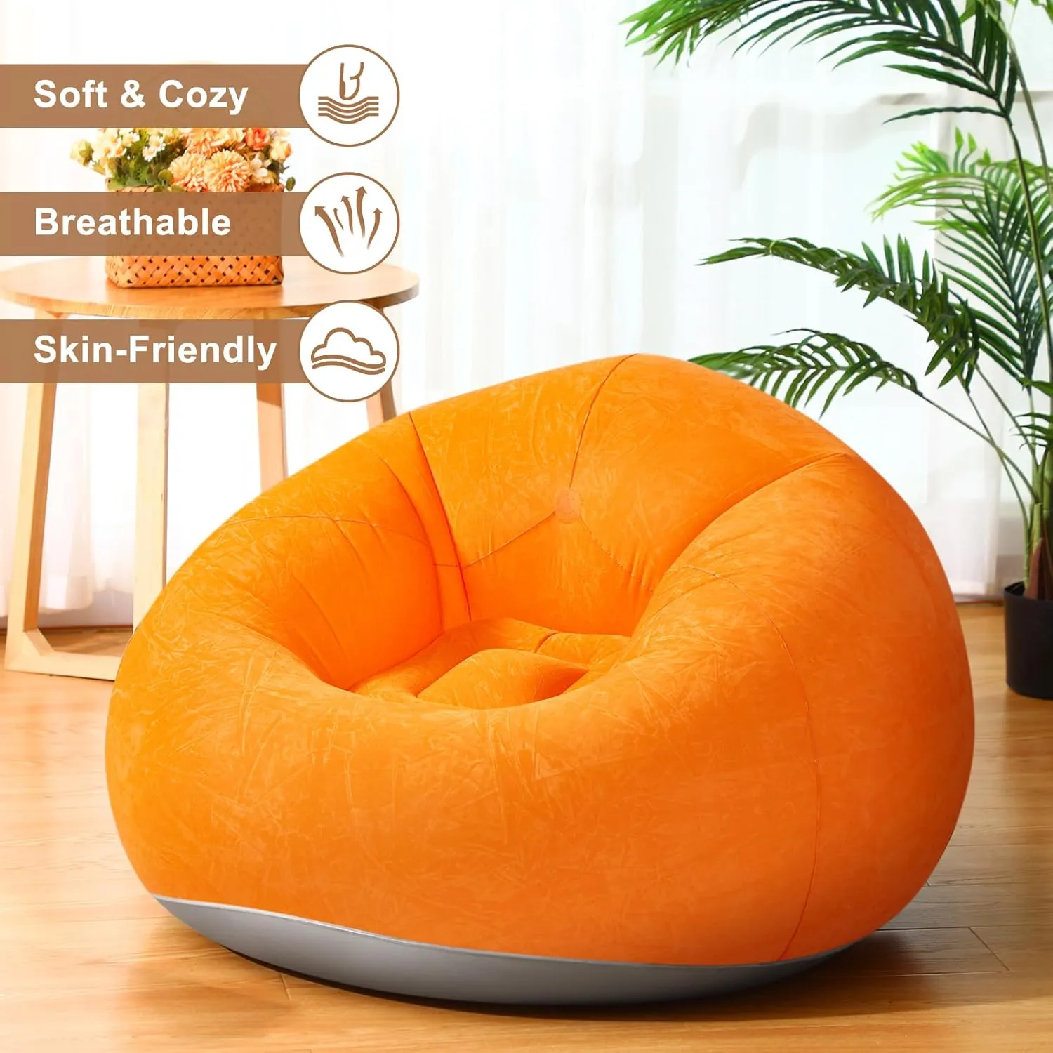 6 Pcs Bean Bag Chairs for Adults Inflatable Chairs with Electric Air Pump,Blow up Couch Folding Portable Inflatable Couch Lazy Sofa for Reading Living Room Camping (Colorful)