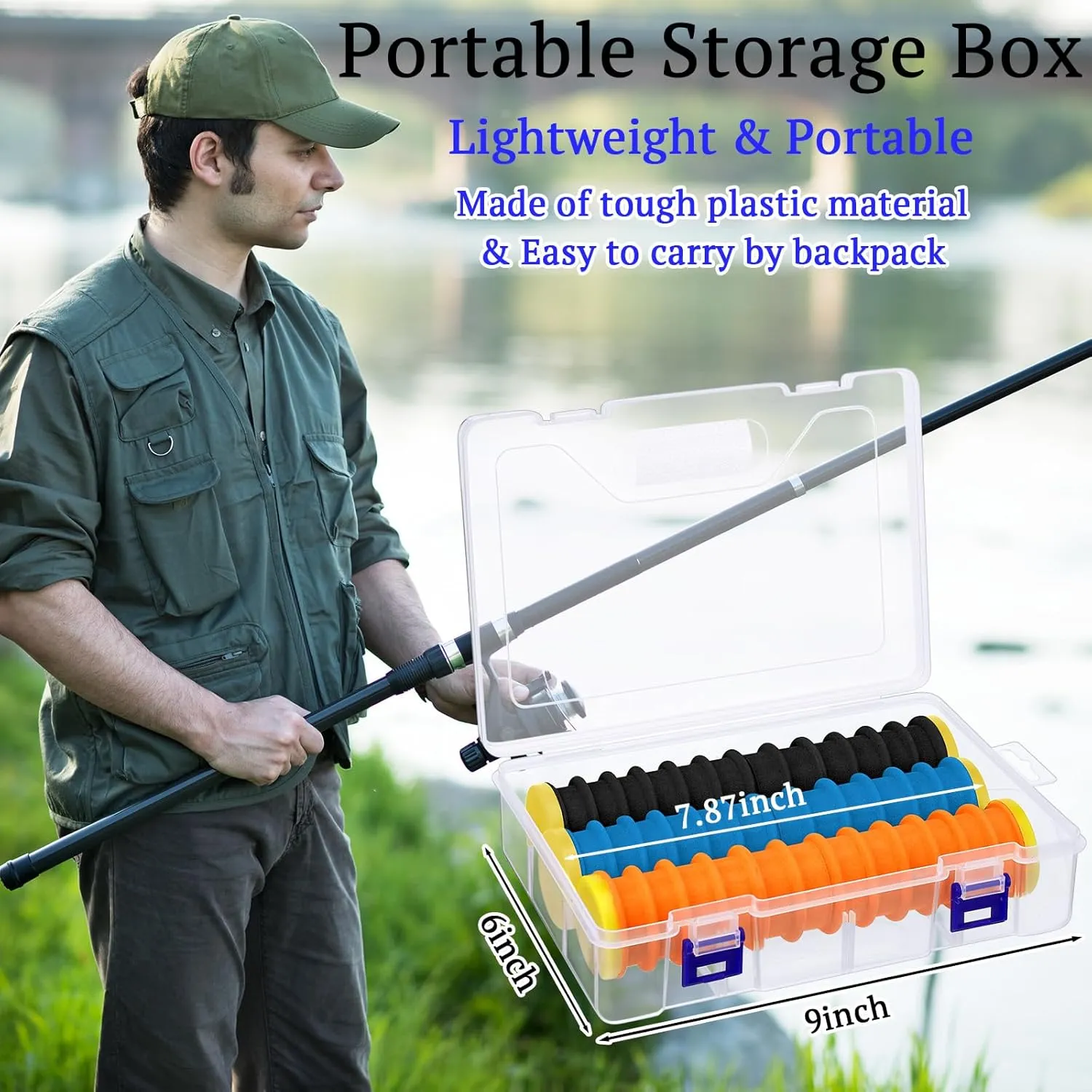 6 Pcs Snell Hook Holder Fishing Leader Storage Leader Holders with 72 Line Slots Organizer Fishing Storage Tackle Organizer and Keeper Rigger for Walleye Catfish